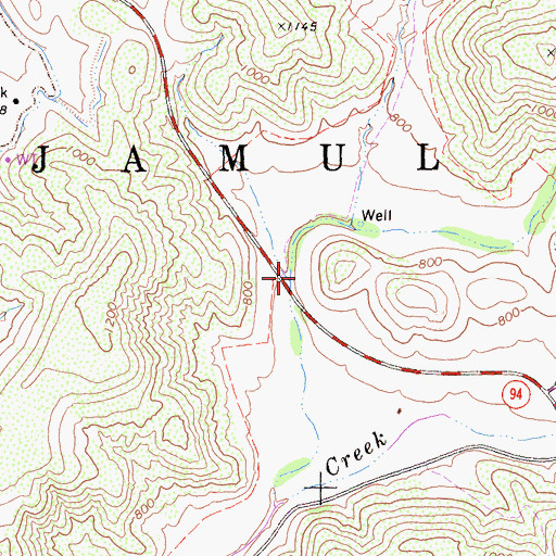 Topographic Map of Hollenbeck Canyon, CA
