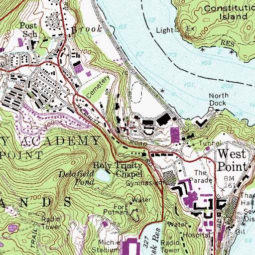 Topographic Map of West Point Fire and Emergency Services Division, NY