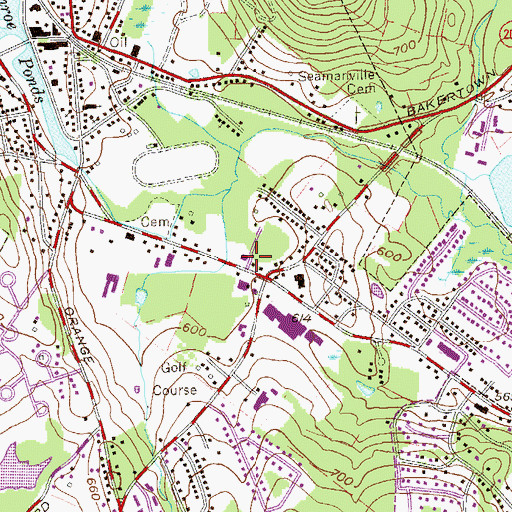 Topographic Map of Mombasha Fire Company Main Station 1 Monroe Fire District, NY