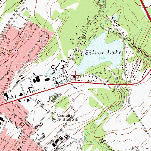 Topographic Map of Silver Lake Fire District Company 1, NY