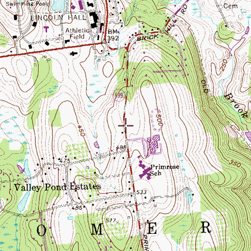 Topographic Map of Somers Volunteer Fire Department, NY