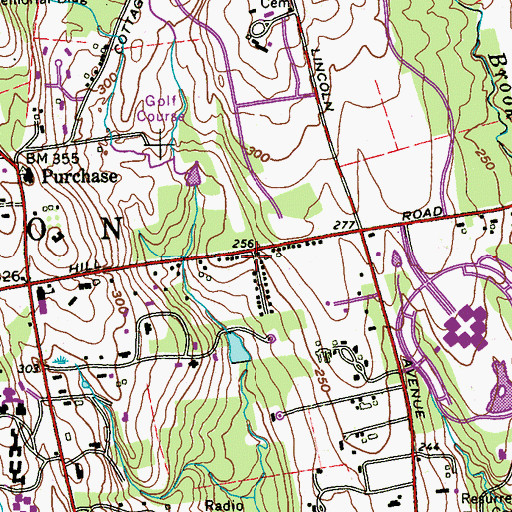 Topographic Map of Purchase Fire Department, NY