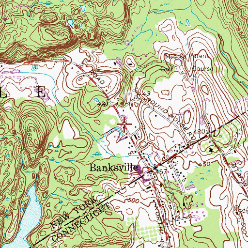Topographic Map of Banksville Independent Fire Company, NY