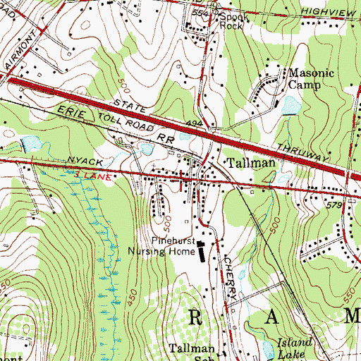 Topographic Map of Tallman Fire Department, NY