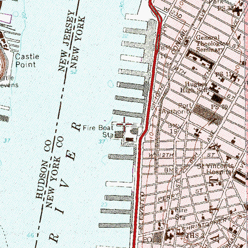 Topographic Map of Fire Department New York Marine Unit 1, NY