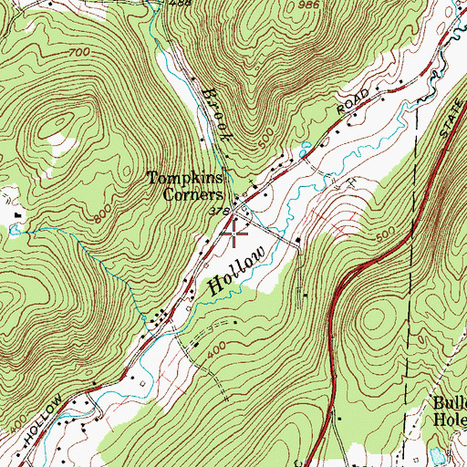 Topographic Map of Putnam Valley Fire Department Station 2, NY
