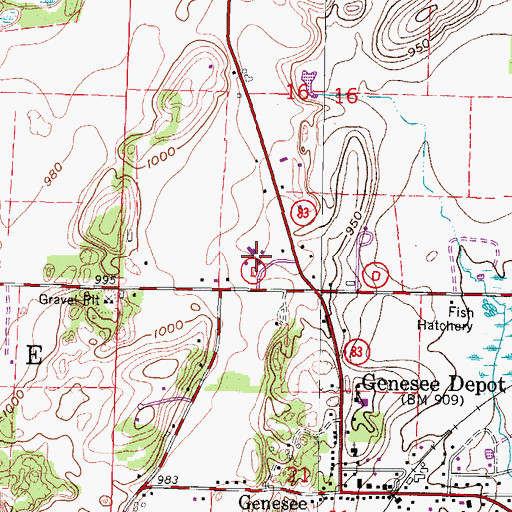 Topographic Map of Saint Paul School, WI