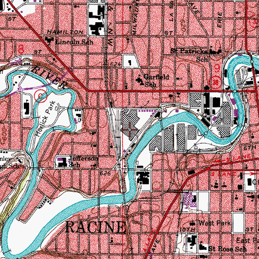 Topographic Map of 21st Century Preparatory School, WI