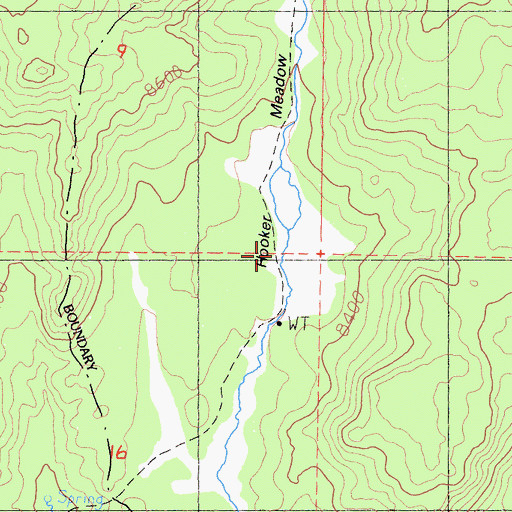 Topographic Map of Hooker Meadow, CA