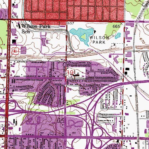 Topographic Map of Saint Roman Parish School, WI