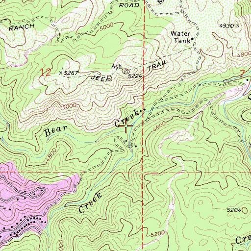 Topographic Map of Hooks Creek, CA