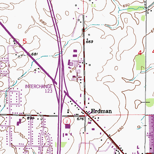 Topographic Map of Lake Country Academy Charter School, WI