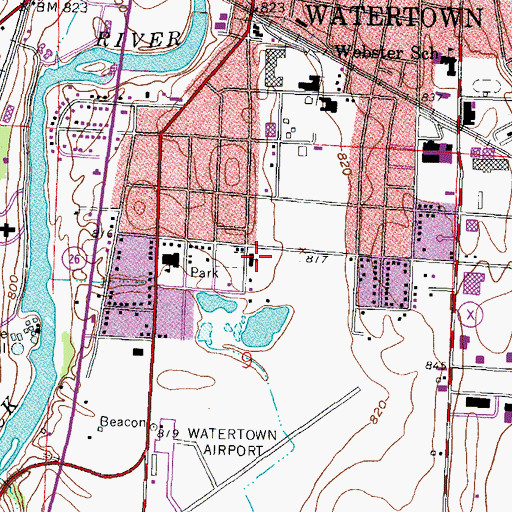 Topographic Map of Trinity - Saint Lukes Lutheran School Clark Street Campus, WI