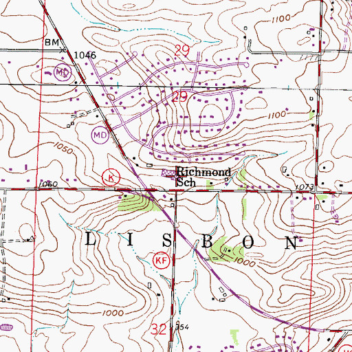 Topographic Map of Richmond Elementary School, WI