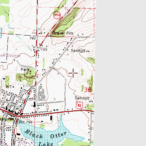 Topographic Map of Hortonville Elementary School, WI