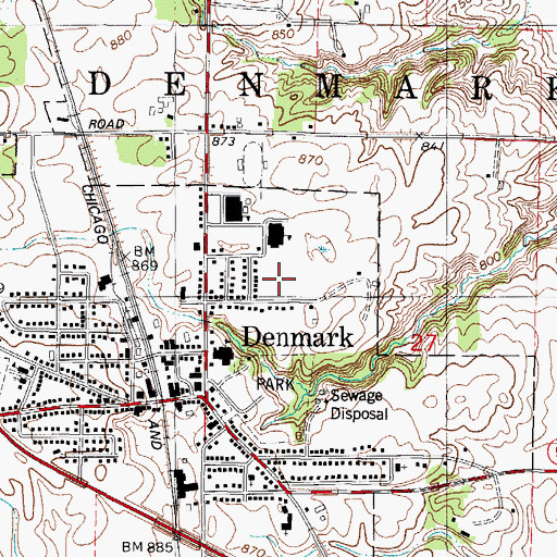 Topographic Map of Denmark Middle School, WI