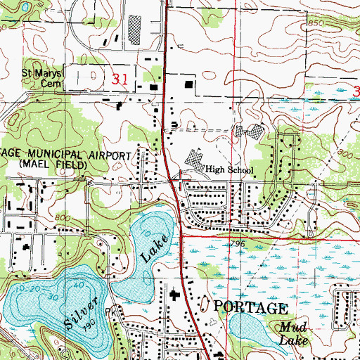 Topographic Map of River Crossing Charter School, WI