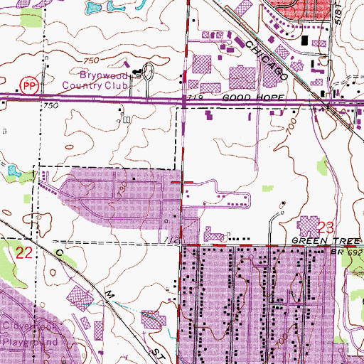 Topographic Map of Milwaukee Career Exploration Center School, WI