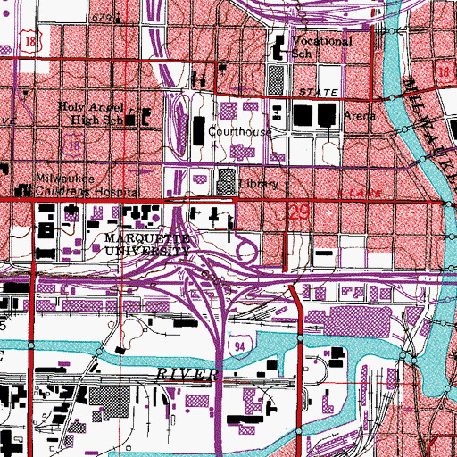 Topographic Map of Project Stay Senior Institute, WI