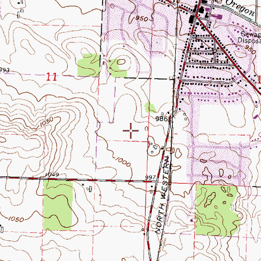 Topographic Map of Rome Corners Intermediate School, WI