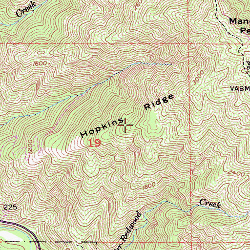 Topographic Map of Hopkins Ridge, CA