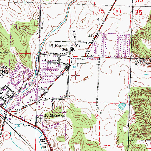 Topographic Map of Glacier Creek Middle School, WI