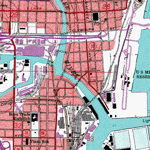 Topographic Map of Milwaukee Institute of Art and Design, WI