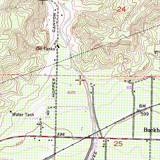 Topographic Map of Hopper Canyon, CA