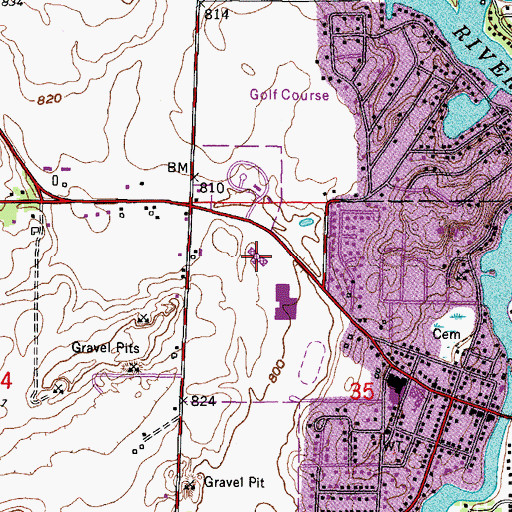 Topographic Map of Fox River Middle School, WI