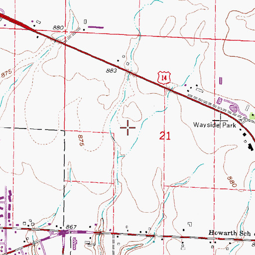 Topographic Map of Kennedy Elementary School, WI
