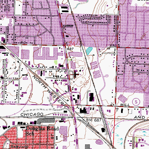 Topographic Map of Bessie M Gray Preparatory Academy, WI