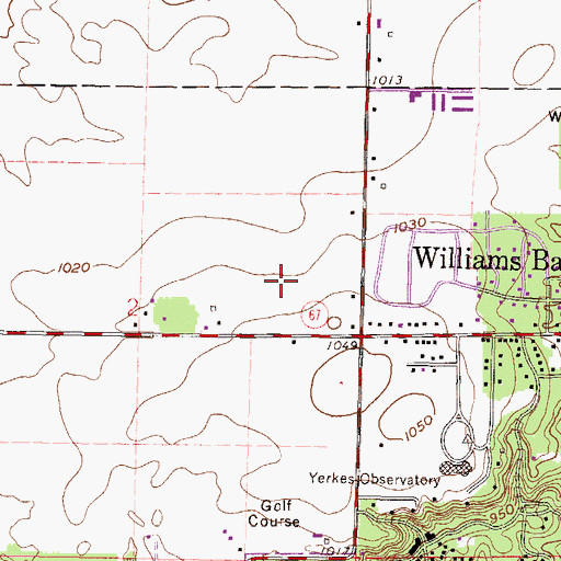 Topographic Map of Williams Bay Junior High School, WI