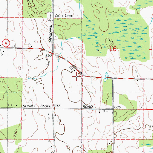 Topographic Map of Zion Lutheran School, WI