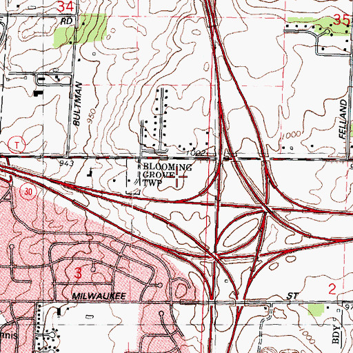 Topographic Map of Calvary Christian Academy, WI