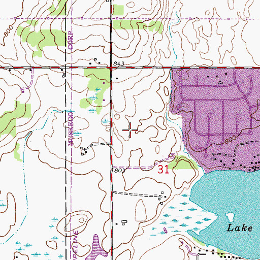 Topographic Map of Lake Denoon Middle School, WI
