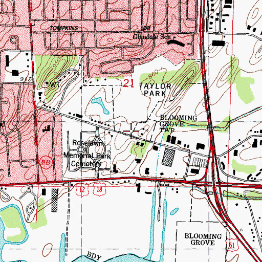 Topographic Map of Three Angels Christian School, WI