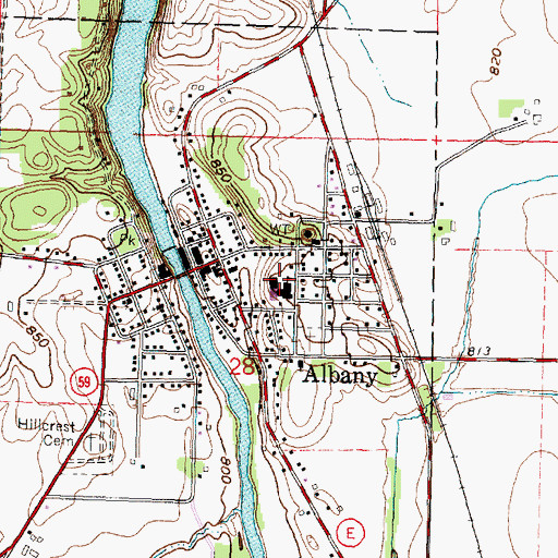 Topographic Map of Albany Elementary School, WI