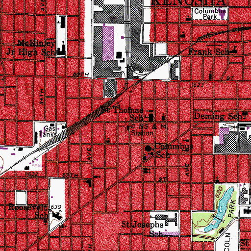 Topographic Map of Chavez Learning Station School, WI