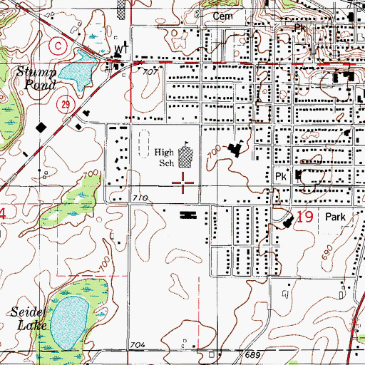 Topographic Map of Kewaunee Elementary School, WI