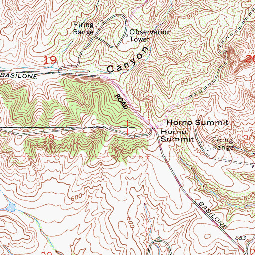 Topographic Map of Horno Summit, CA