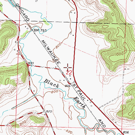 Topographic Map of Wisconsin Heights Middle School, WI