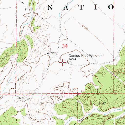 Topographic Map of Cactus Flat Windmill, AZ