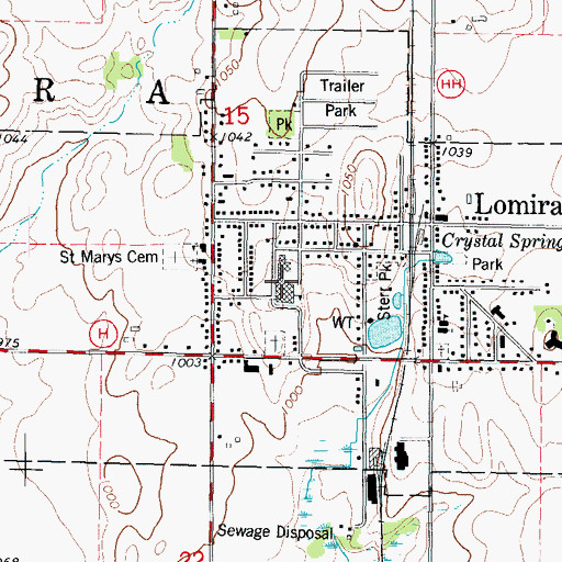 Topographic Map of Lomira Middle School, WI