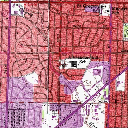 Topographic Map of Honey Creek Elementary School, WI