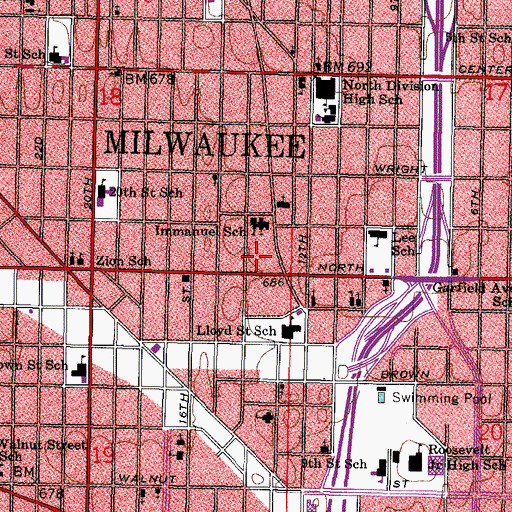 Topographic Map of YMCA Young Leaders Academy, WI