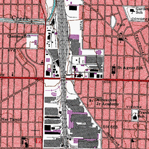 Topographic Map of Cornerstone Academy, WI