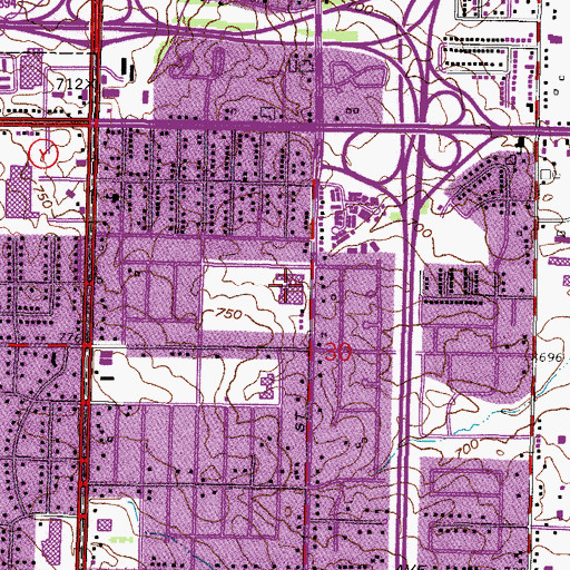 Topographic Map of Ideal School, WI