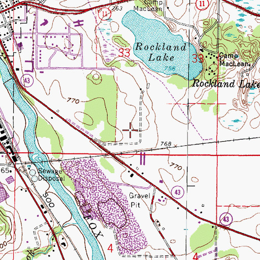 Topographic Map of Burlington High School, WI