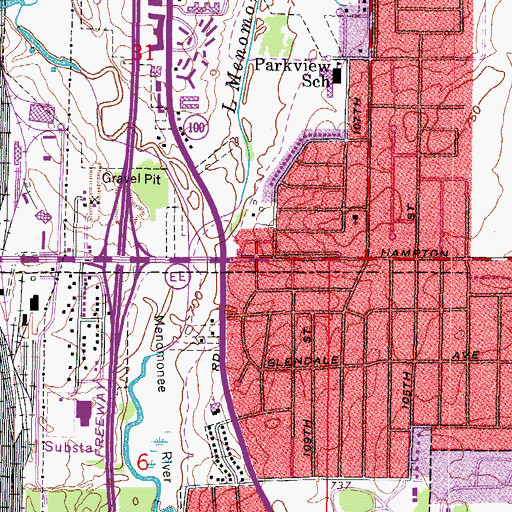 Topographic Map of Advanced Institute of Hair Design, WI