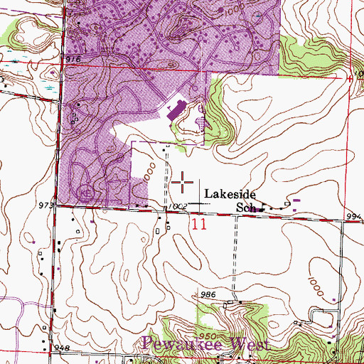 Topographic Map of North Shore Middle School, WI